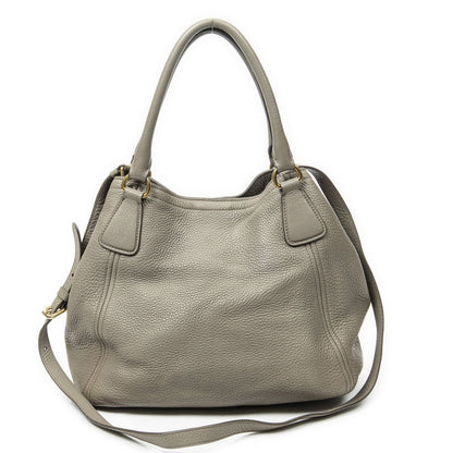 Prada Convertible Tote Bag Gray Vitello Dyno — view 5