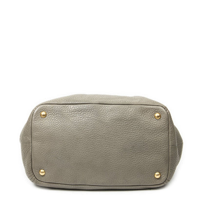 Prada Convertible Tote Bag Gray Vitello Dyno — view 6
