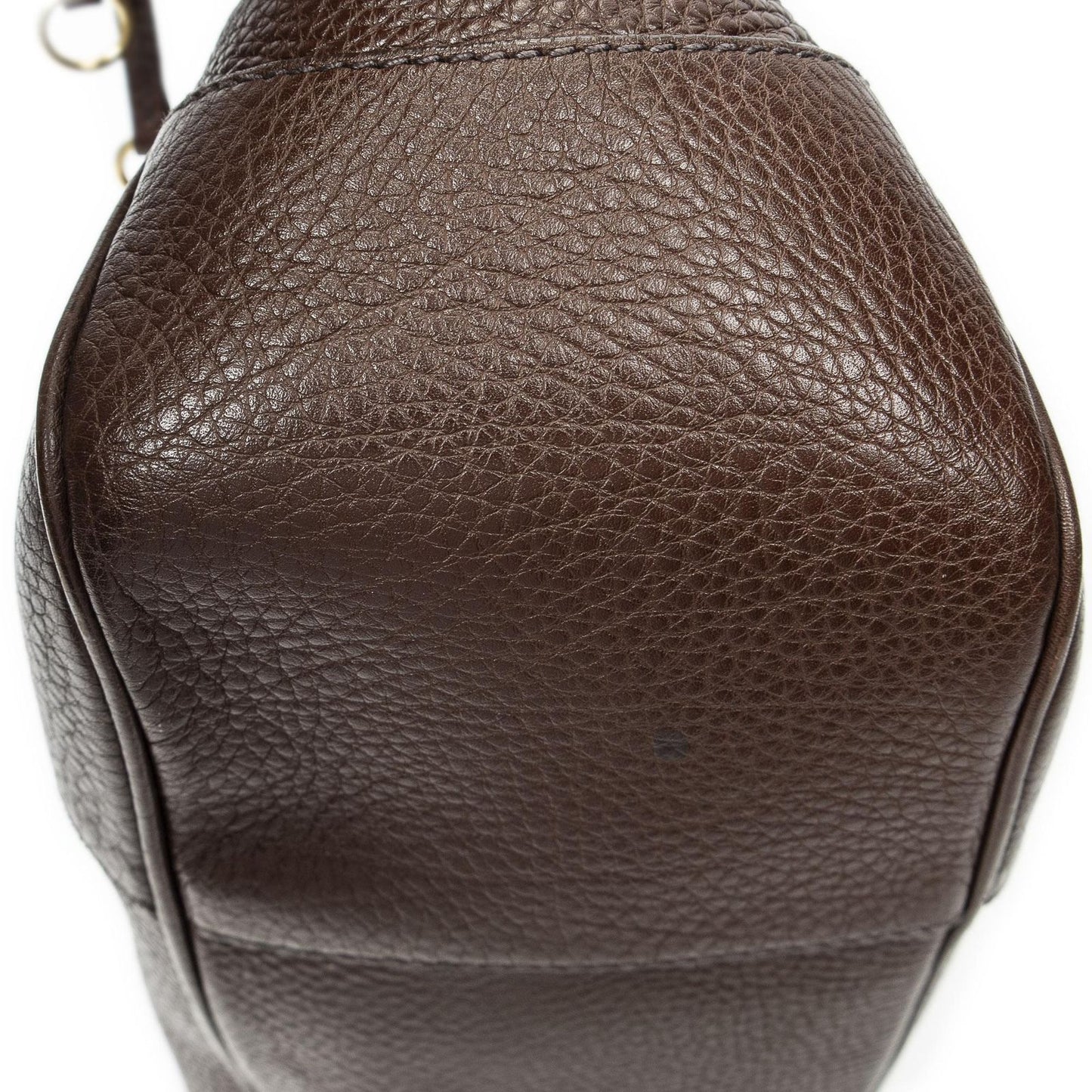 Prada Side Drawstring Push Lock Flap Bag Dark Brown Vitello Dyno — view 8