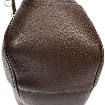 Prada Side Drawstring Push Lock Flap Bag Dark Brown Vitello Dyno — view 8