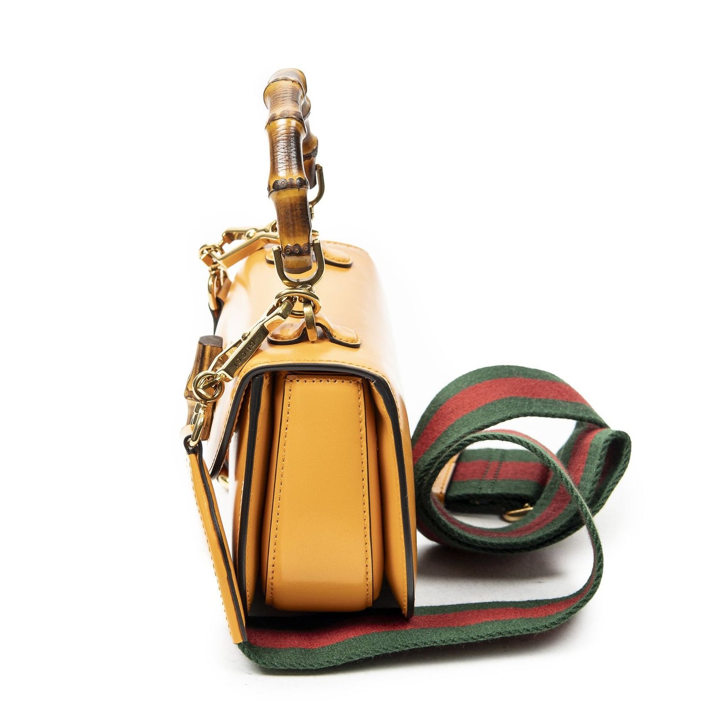 Gucci Mini Bamboo Smooth Calfskin Messenger Bag — view 3