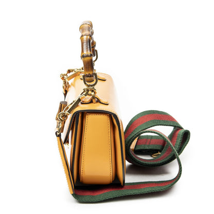 Gucci Mini Bamboo Smooth Calfskin Messenger Bag — view 3