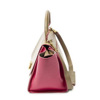 Celine Small Medium Swing Beige Pink Calfskin Leather Messenger Bag — view 3