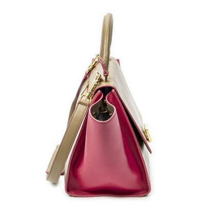 Celine Small Medium Swing Beige Pink Calfskin Leather Messenger Bag — view 4