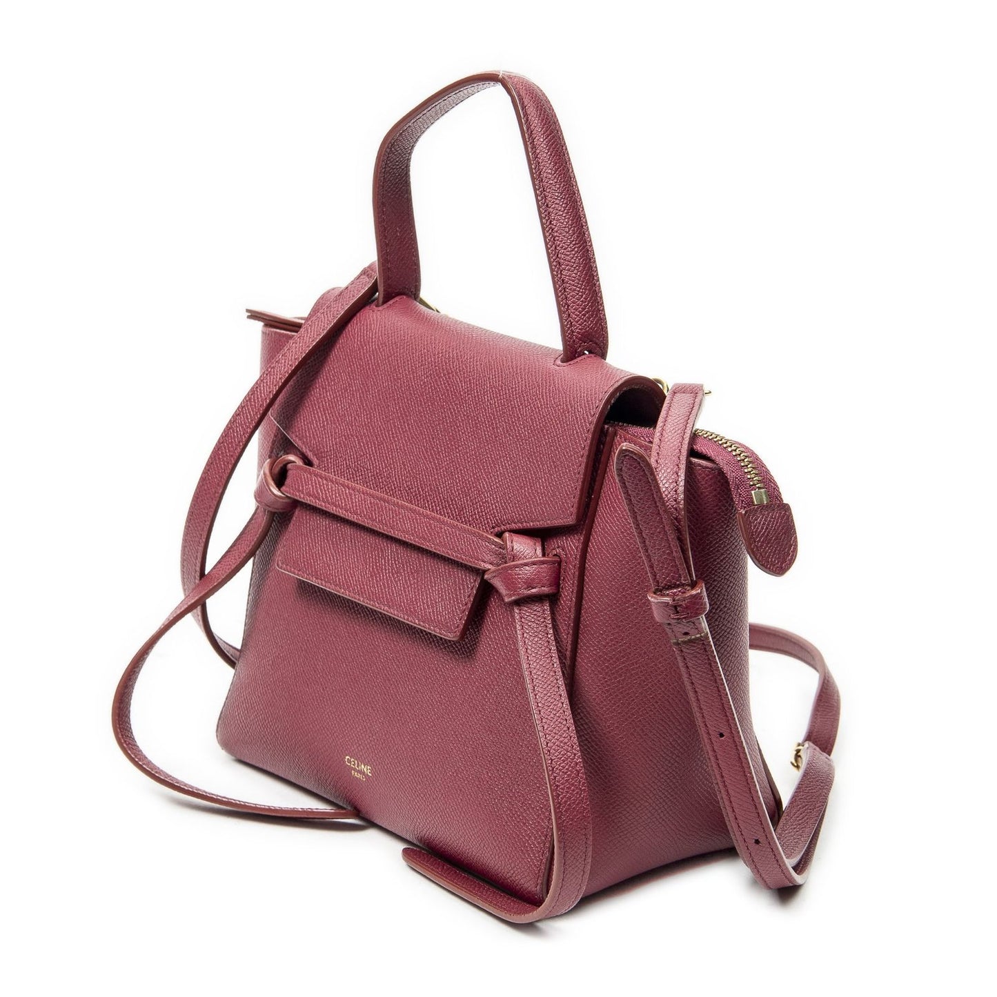 Celine Nano Belt Bag Raspberry Pink Gray Calfskin Leather — view 2