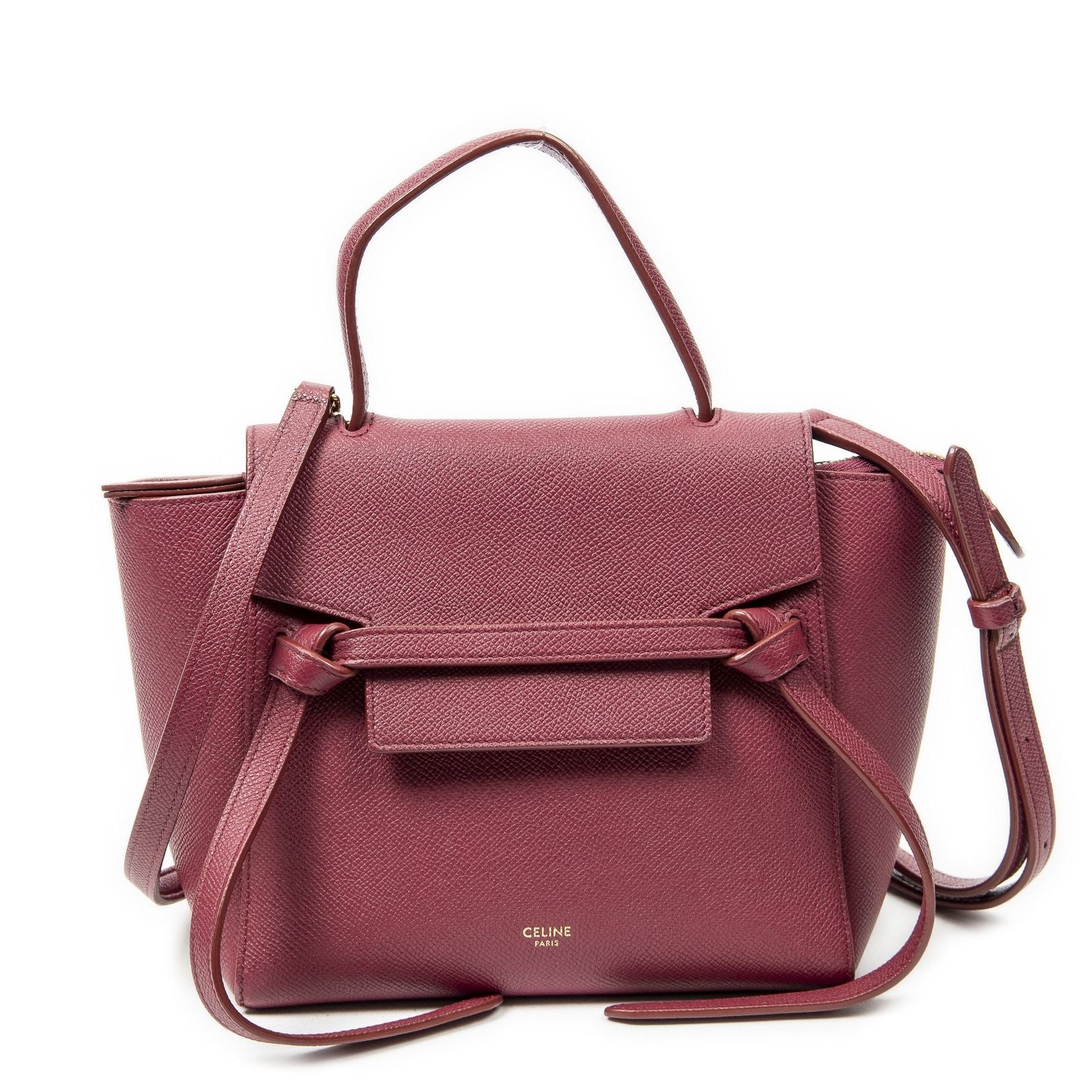 Celine Nano Belt Bag Raspberry Pink Gray Calfskin Leather