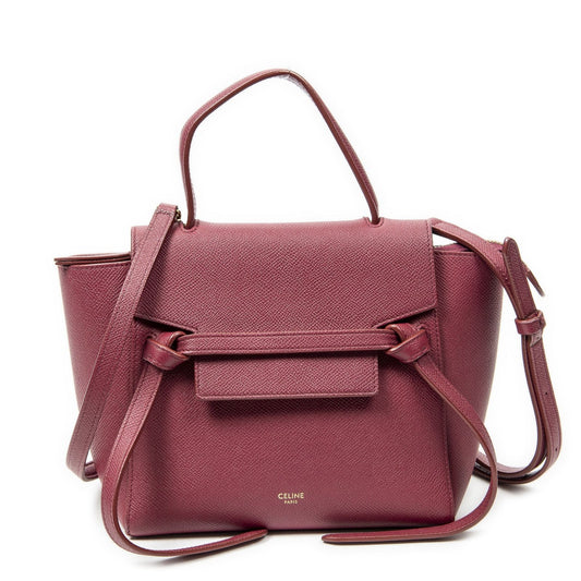 Celine Nano Belt Bag Raspberry Pink Gray Calfskin Leather