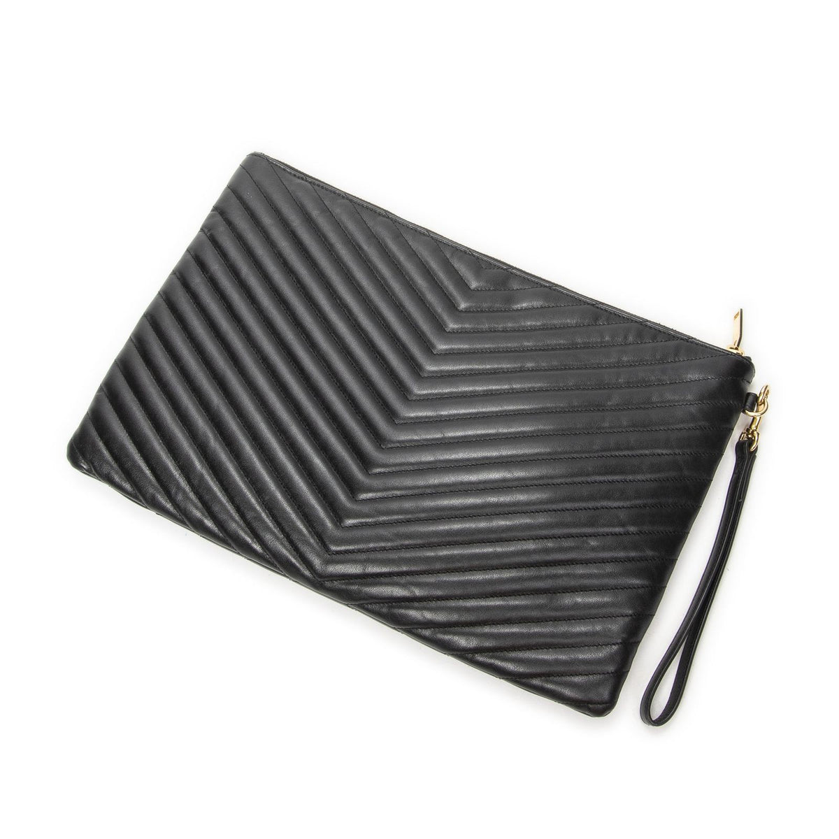 Saint Laurent Cassandre Clutchblack Matelasse Chevron Leather Shoulder Bag — view 2