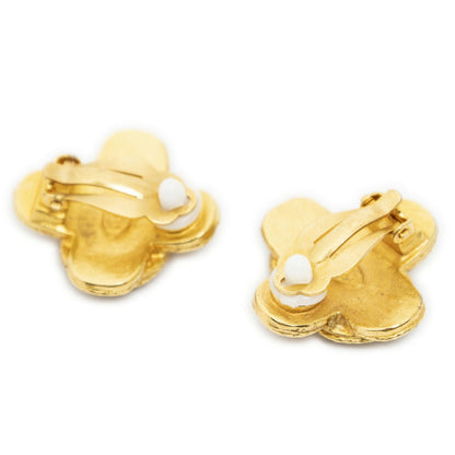 Chanel CC Logo Clip-On Earrings Gold Plated — view 2
