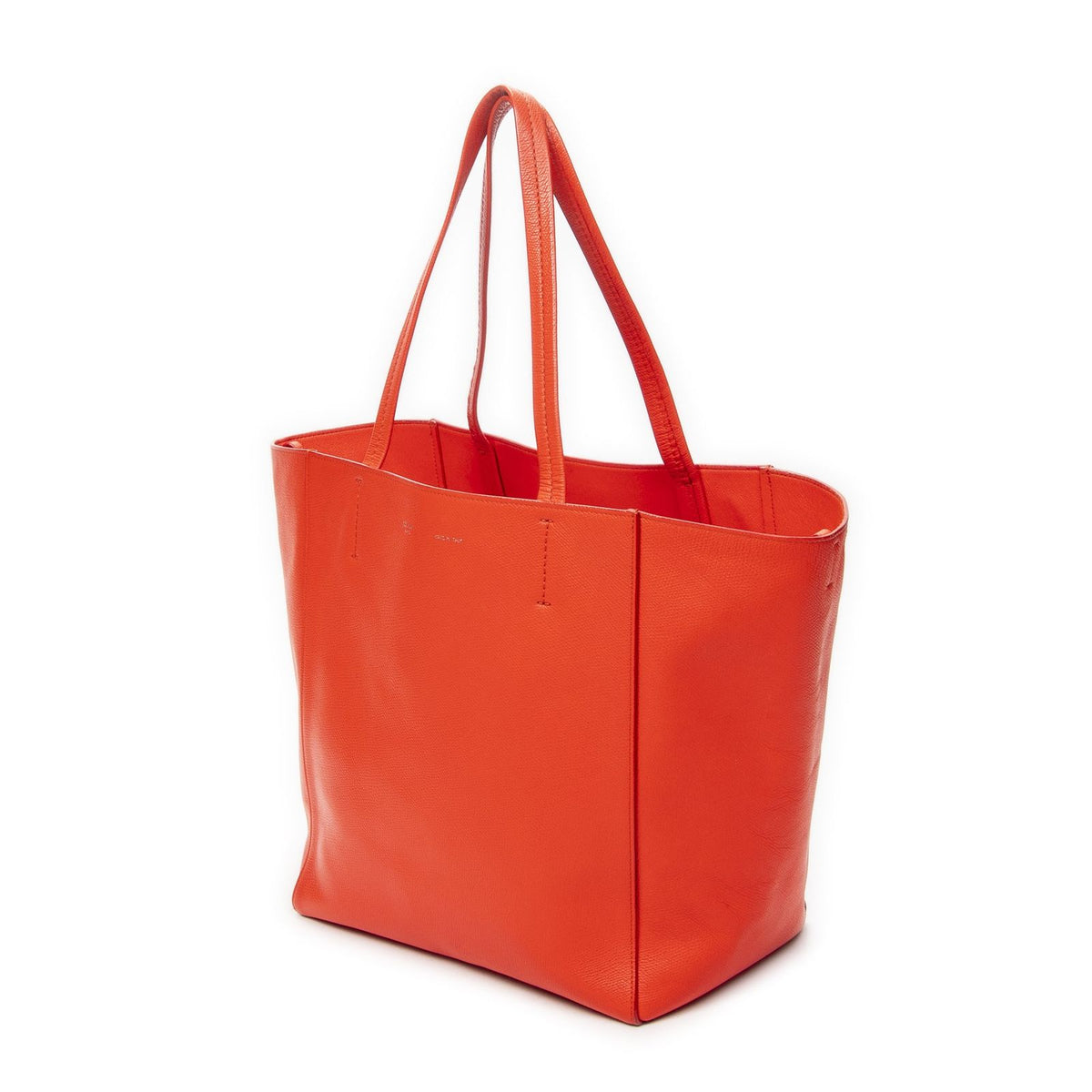 Celine Small Cabas Phantom Tote Bag Red Gray Calfskin Leather — view 2