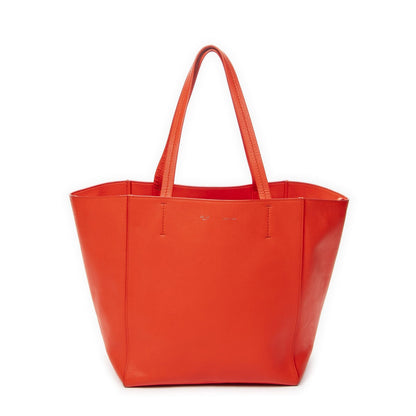 Celine Small Cabas Phantom Tote Bag Red Gray Calfskin Leather