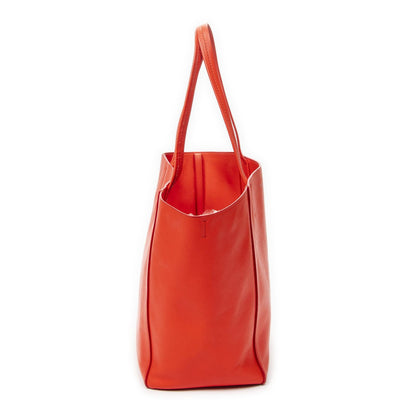 Celine Small Cabas Phantom Tote Bag Red Gray Calfskin Leather — view 4