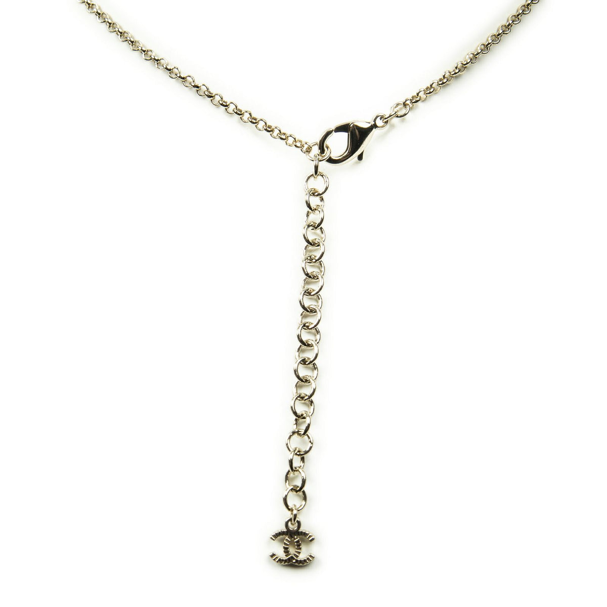Chanel CC Heart Rhinestone Pendant Gold Plated — view 3