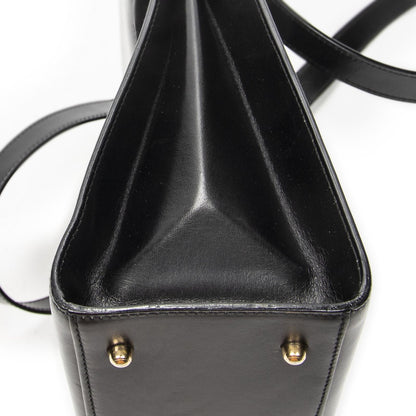 Gucci Vintage Flap Bag Top Handle Black Smooth Calfskin — view 8