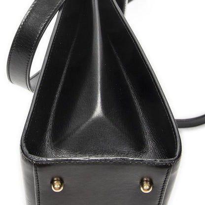 Gucci Vintage Flap Bag Top Handle Black Smooth Calfskin — view 7