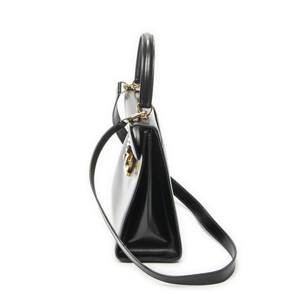 Gucci Vintage Flap Bag Top Handle Black Smooth Calfskin — view 3
