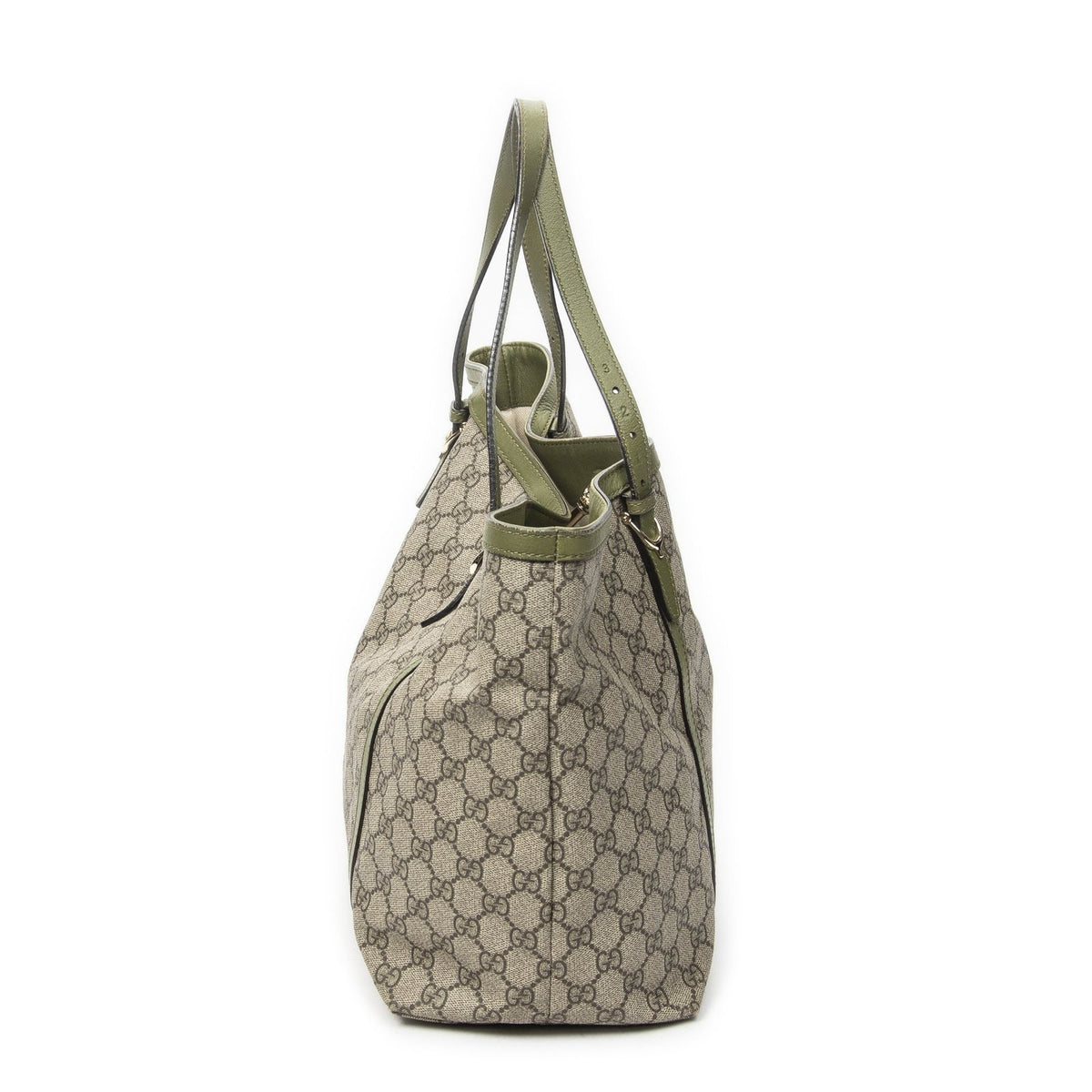 Gucci Tote Bag Beige Green Supreme Canvas — view 3