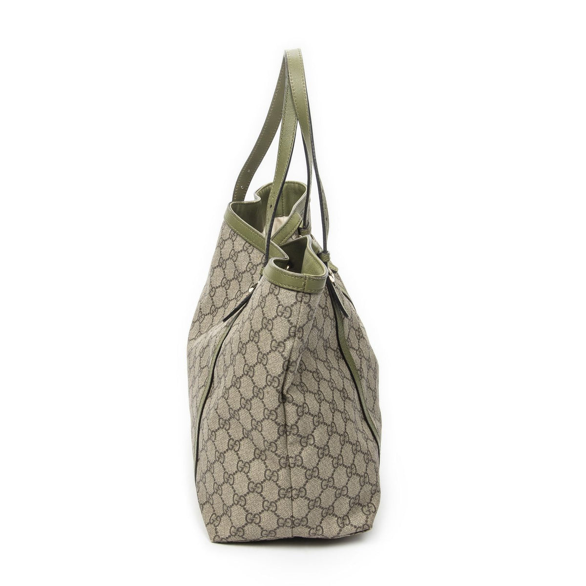 Gucci Tote Bag Beige Green Supreme Canvas — view 4