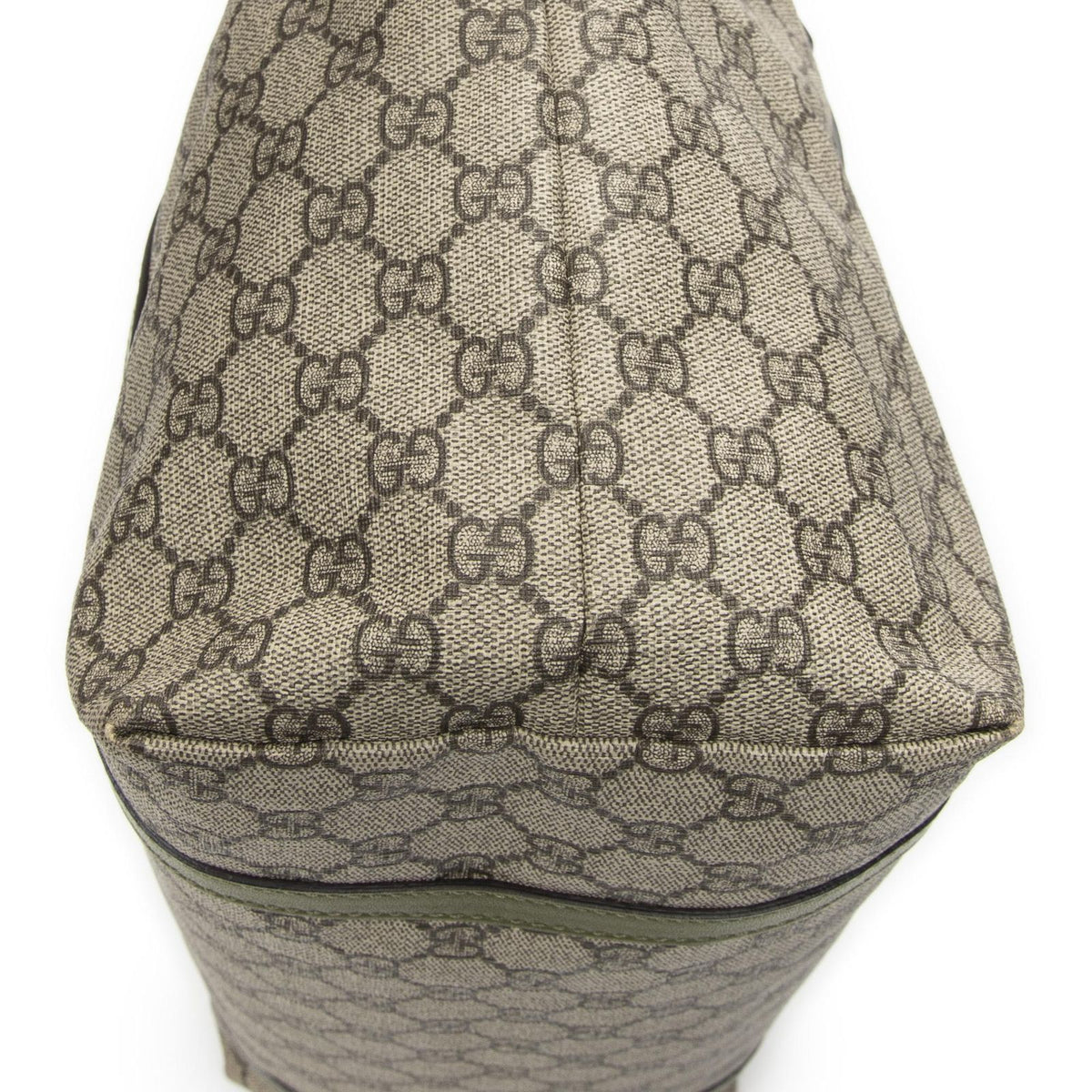 Gucci Tote Bag Beige Green Supreme Canvas — view 7