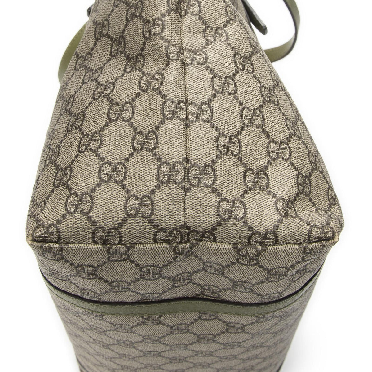 Gucci Tote Bag Beige Green Supreme Canvas — view 8