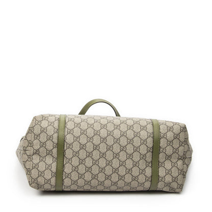 Gucci Tote Bag Beige Green Supreme Canvas — view 6