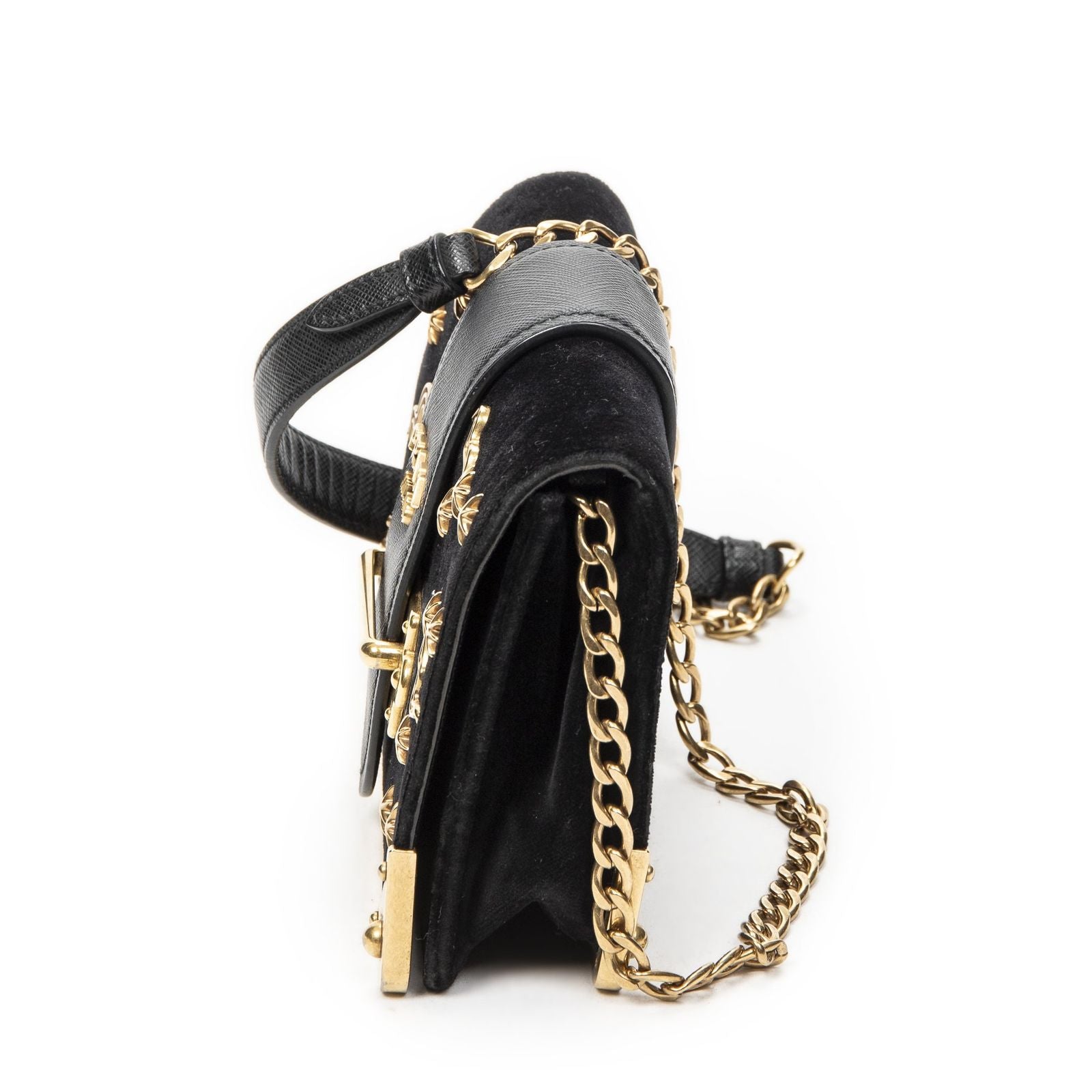 Prada Cahier Astrology Crossbody Black Embellished Canvas — view 3