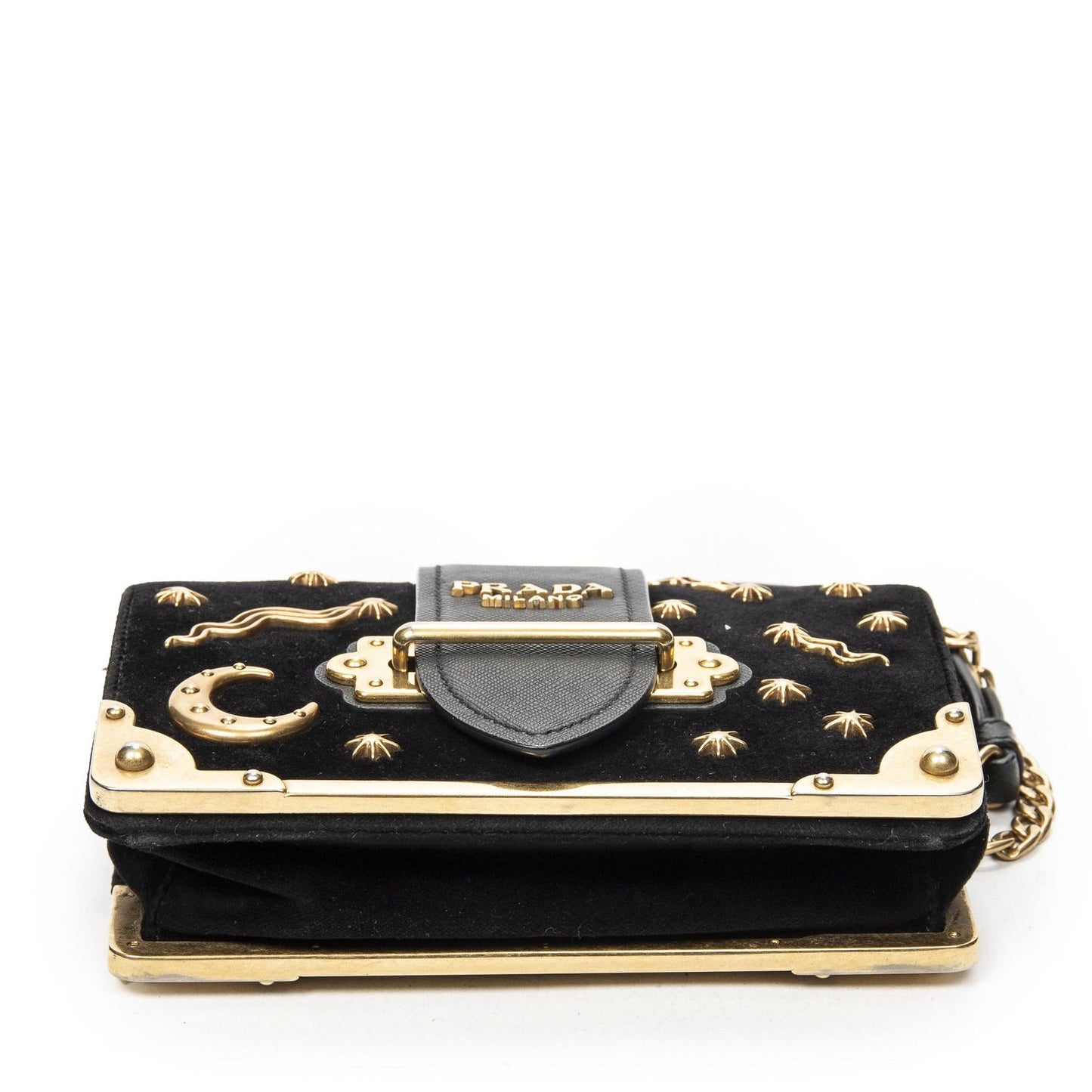 Prada Cahier Astrology Crossbody Black Embellished Canvas — view 6