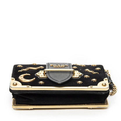 Prada Cahier Astrology Crossbody Black Embellished Canvas — view 6