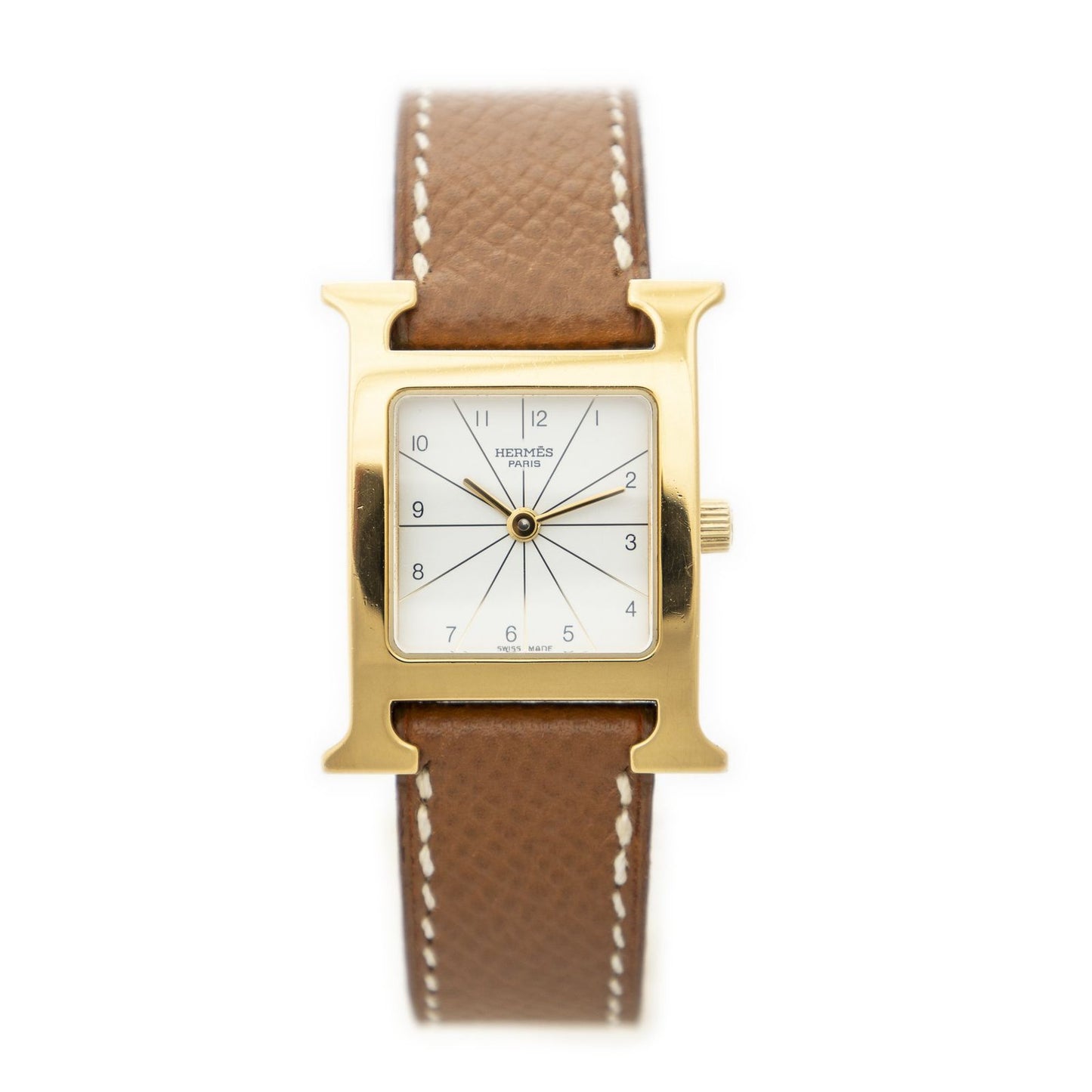Hermes Heure Watch Brown Courchevelleather