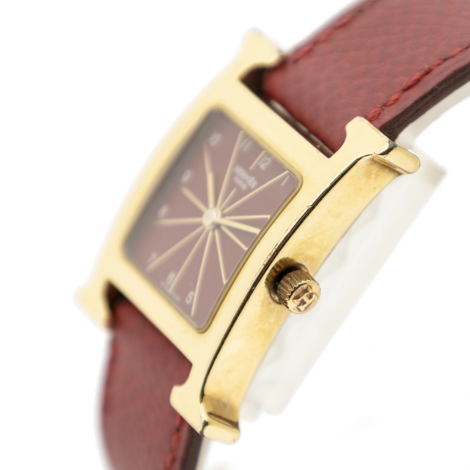 Hermes Heure Watch Red Courchevelleather — view 2