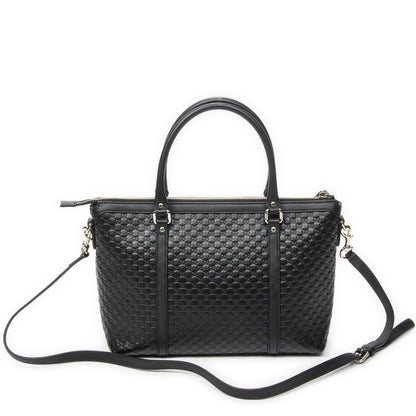 Gucci Convertible Satchel Black Micro Guccissima Leather — view 5