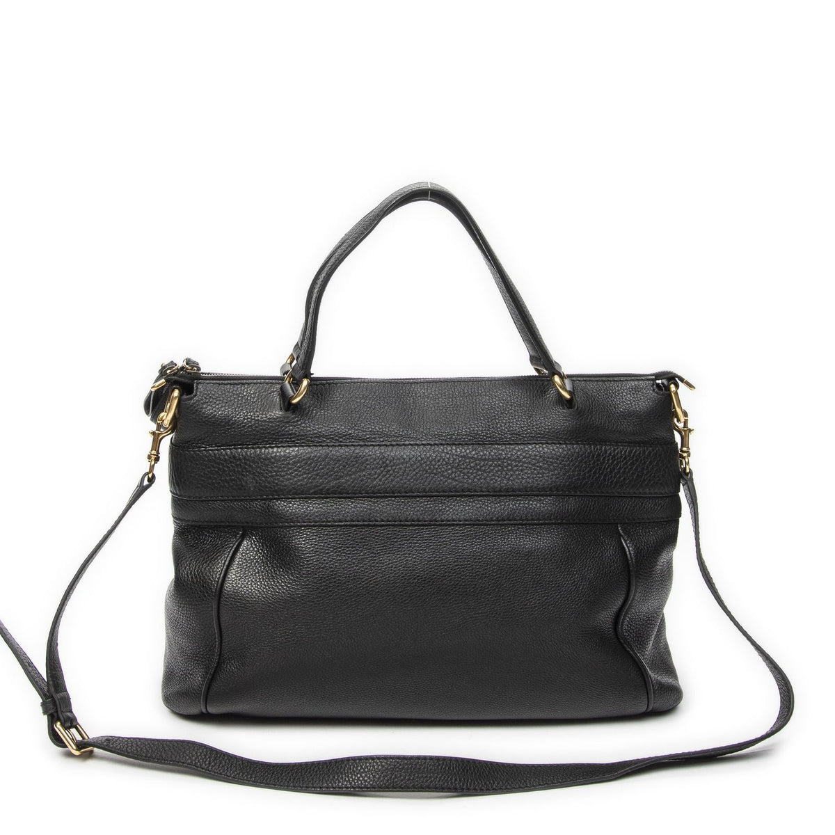 Gucci GG Ride Top Handle Black Gray Calfskin Leather — view 5