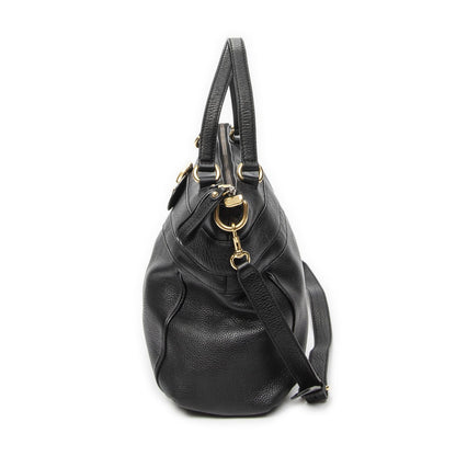 Gucci GG Ride Top Handle Black Gray Calfskin Leather — view 3
