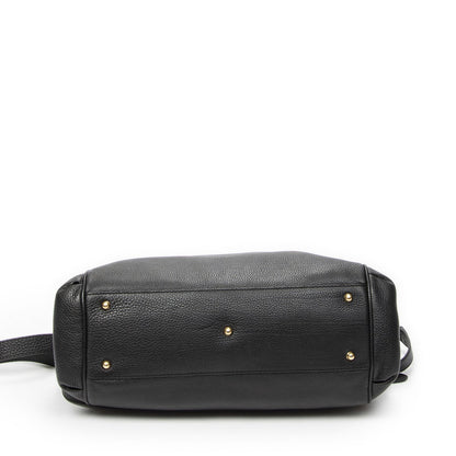 Gucci GG Ride Top Handle Black Gray Calfskin Leather — view 6