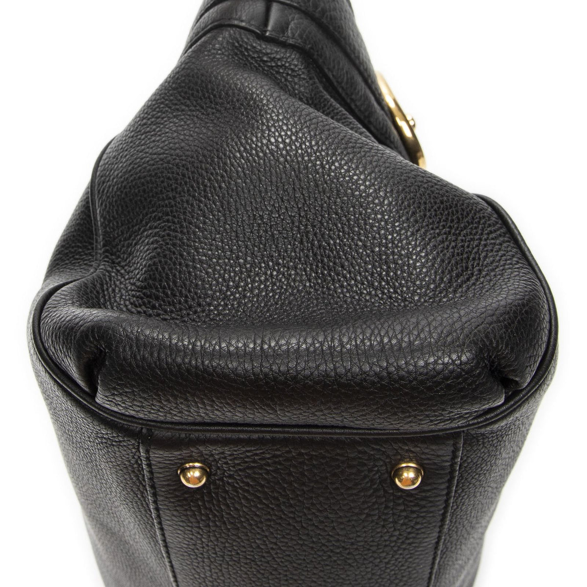 Gucci GG Ride Top Handle Black Gray Calfskin Leather — view 7
