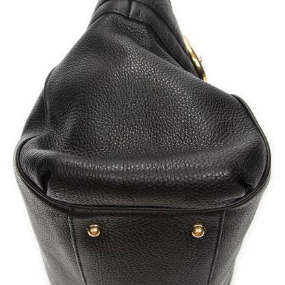 Gucci GG Ride Top Handle Black Gray Calfskin Leather — view 7