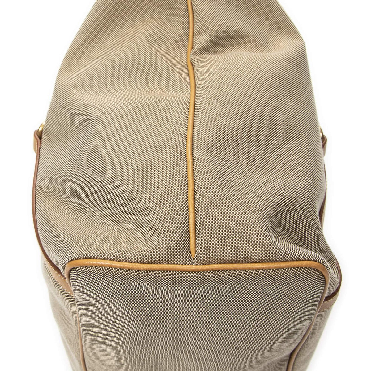Prada Jacquard Shopping Tote Bag Beige Tanjaca Canvas — view 8