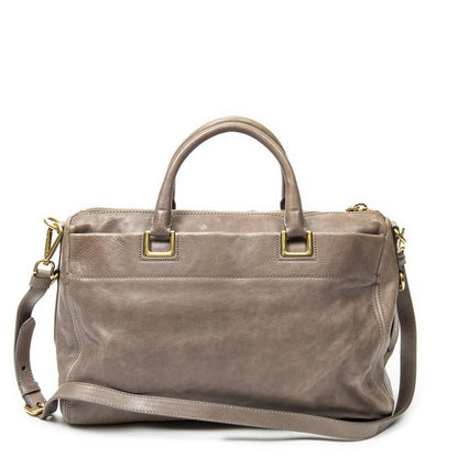 Prada Slip Pocket Soft Boston Light Brown Vitello Luxe Messenger Bag — view 5