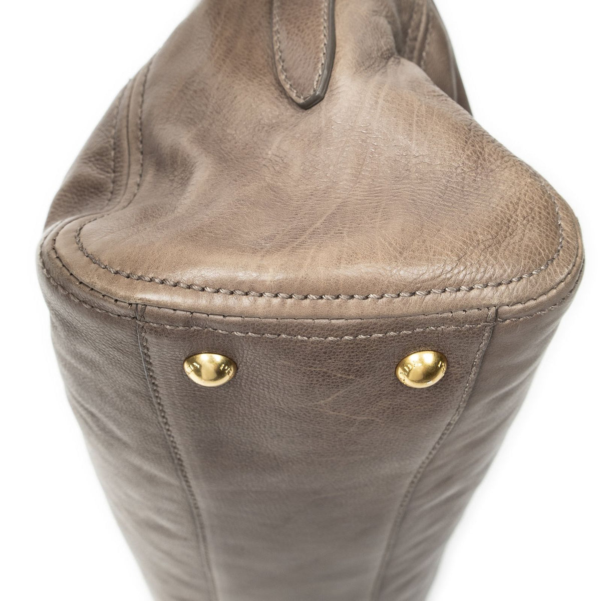 Prada Slip Pocket Soft Boston Light Brown Vitello Luxe Messenger Bag — view 7