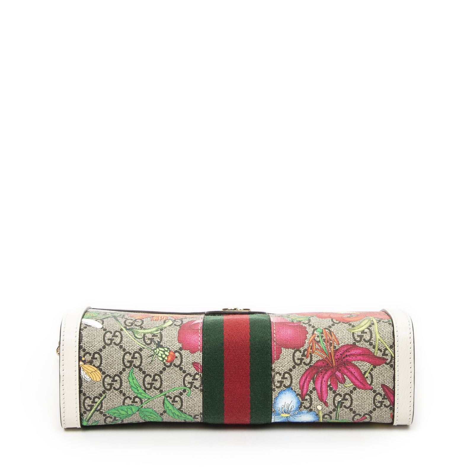 Gucci Small GG Ophidia Beige Ivory Floral Print Supreme Canvas Messenger Bag — view 6