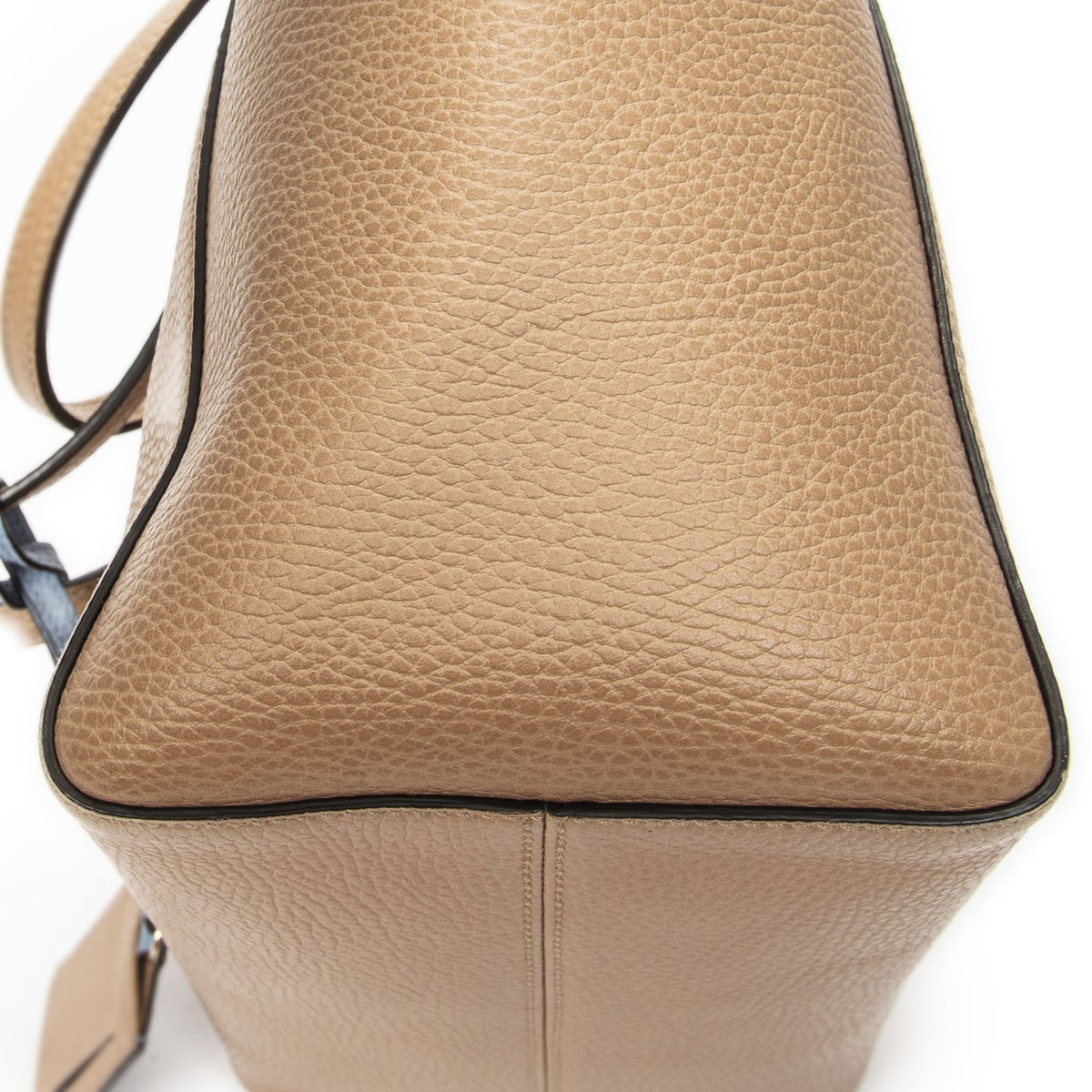 Gucci Small Swing Tote Bag Beige Light Blue Gray Calfskin Leather — view 8
