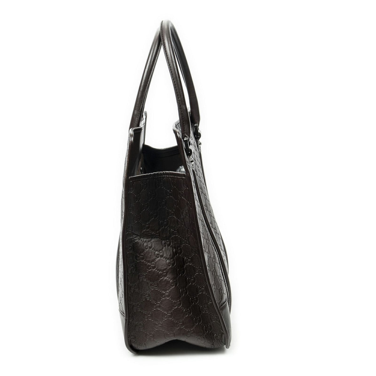Gucci Large Document Tote Bag Dark Brown Guccissima — view 4