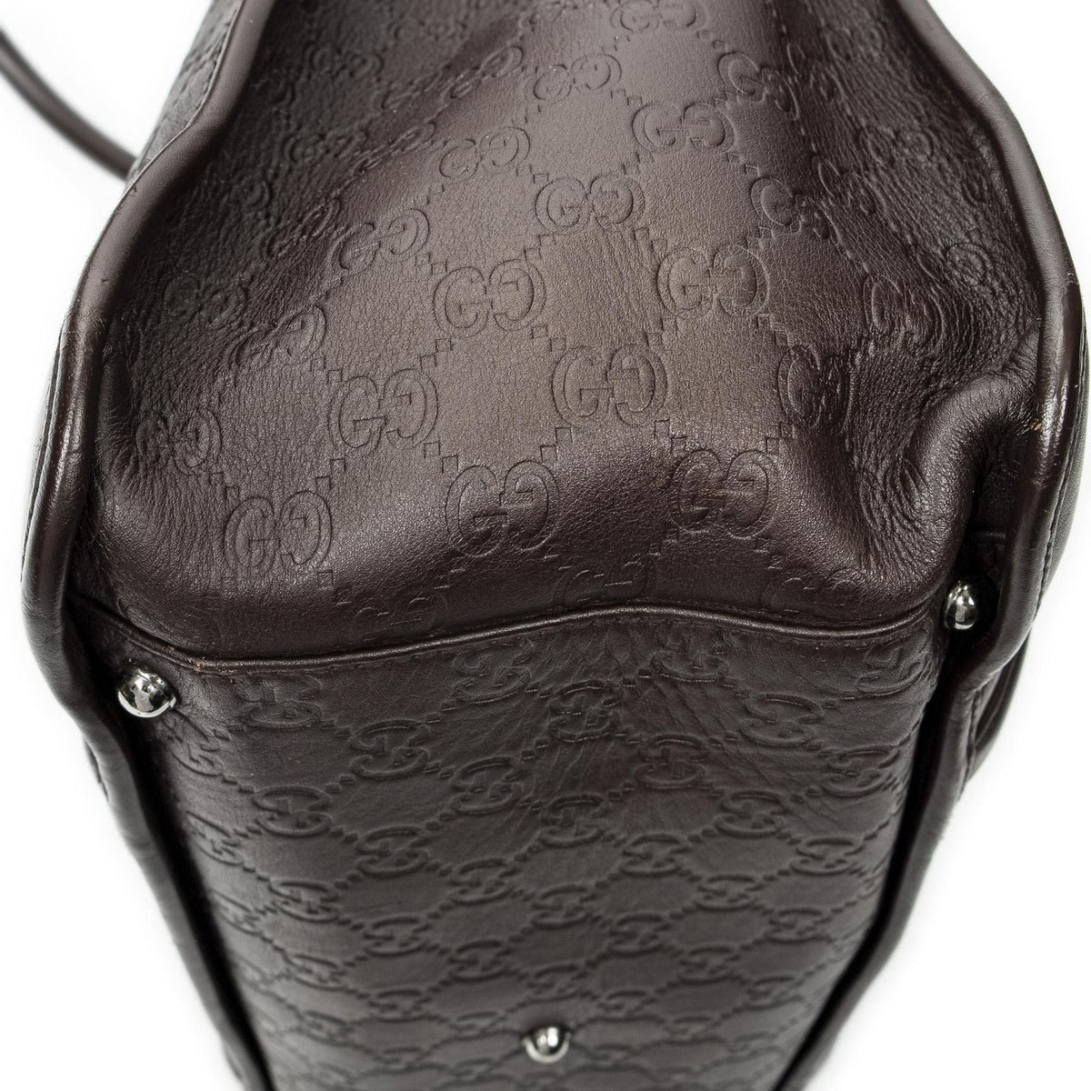Gucci Large Document Tote Bag Dark Brown Guccissima — view 7