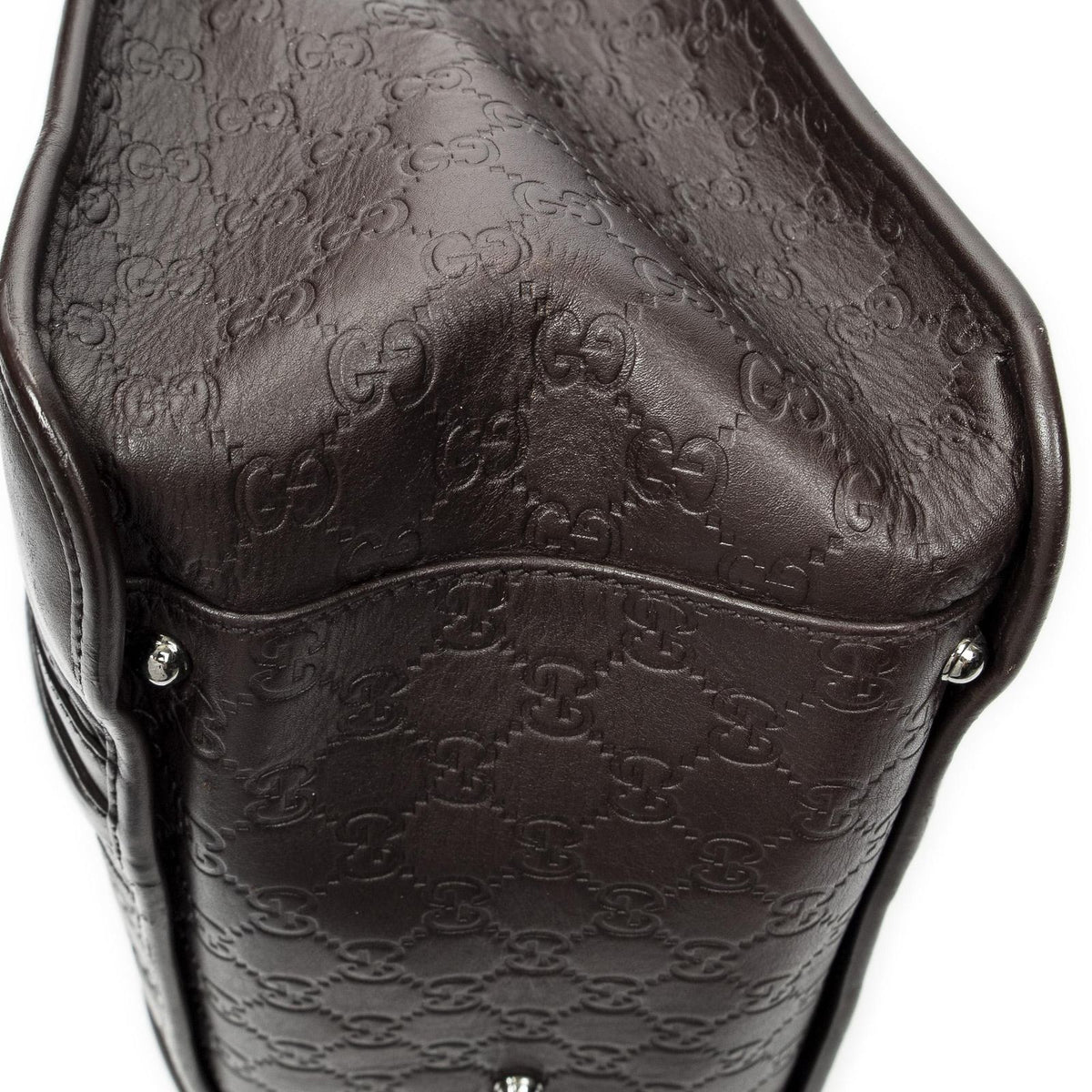 Gucci Large Document Tote Bag Dark Brown Guccissima — view 8