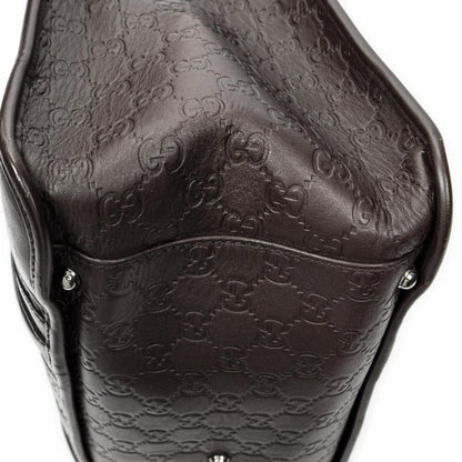 Gucci Large Document Tote Bag Dark Brown Guccissima — view 8