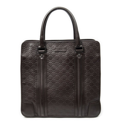 Gucci Large Document Tote Bag Dark Brown Guccissima