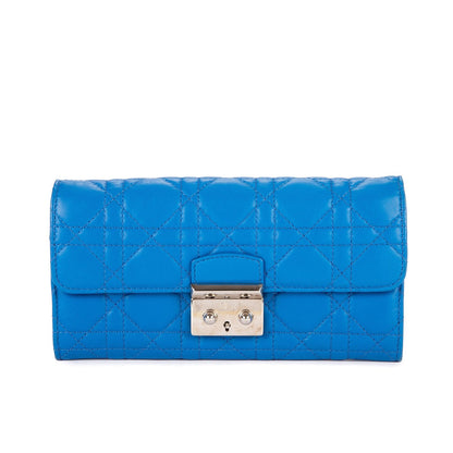 Dior Miss Dior Wallet Blue Cannage Quilt