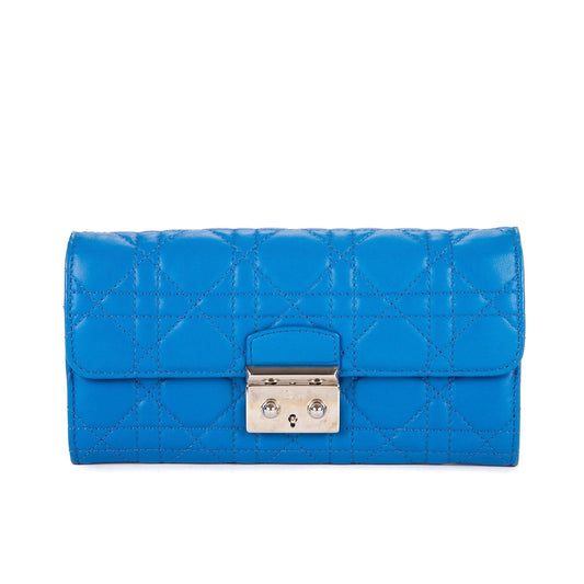 Dior Miss Dior Wallet Blue Cannage Quilt