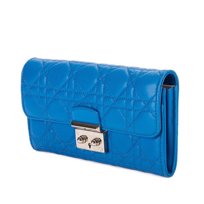Dior Miss Dior Wallet Blue Cannage Quilt — view 2
