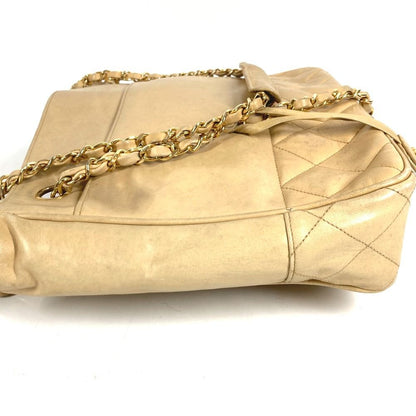 Chanel Shoulder Bag Quilted CC Logo Leather Beige — view 5